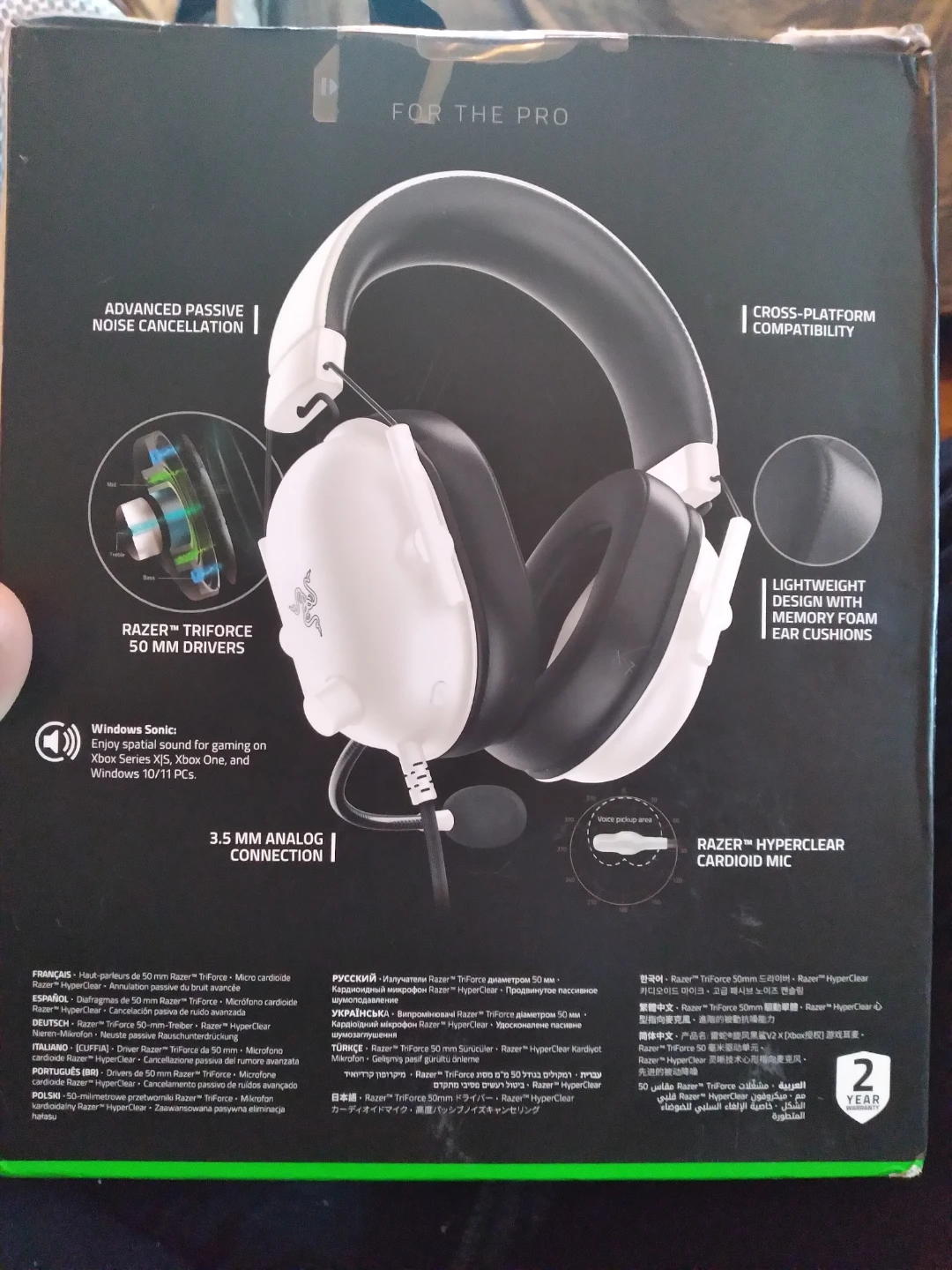 Razer Blackshark V2 X White Edition Wired Gaming Headset - photo 3