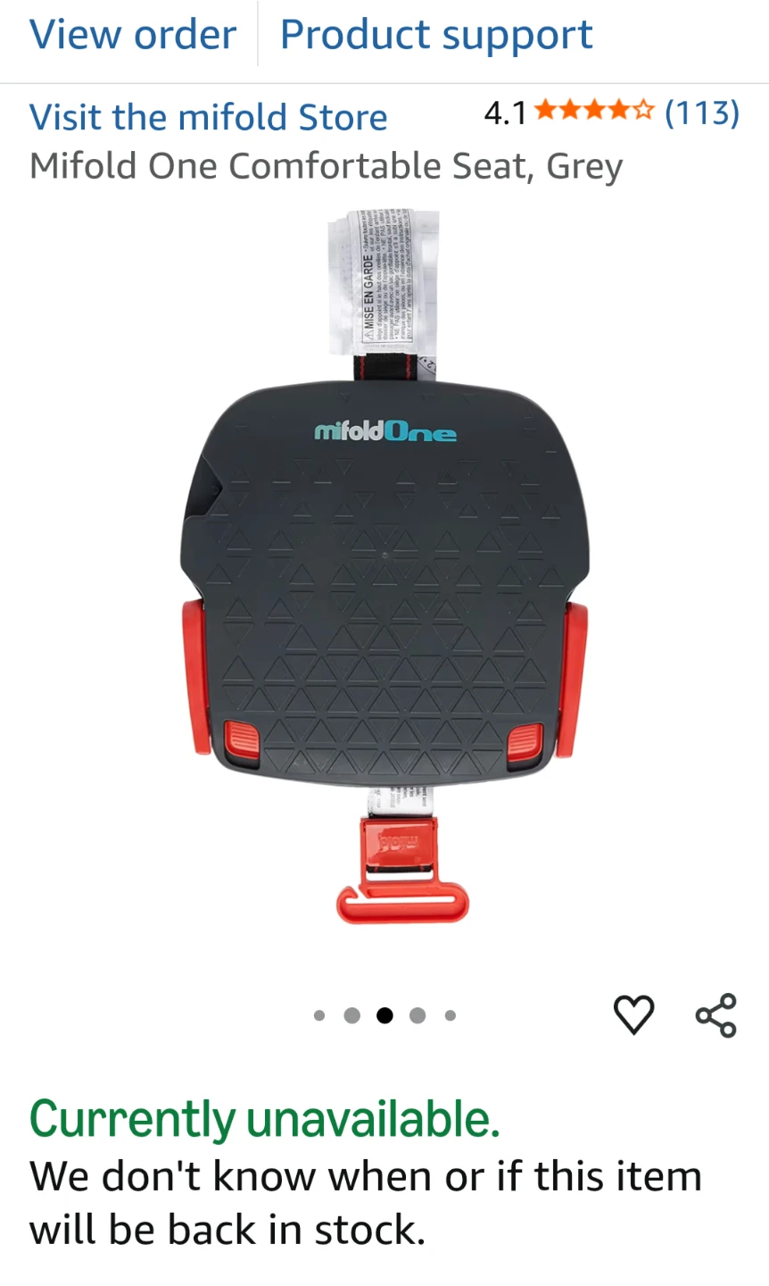 New in box - Mifold One Comfortable Booster Seat