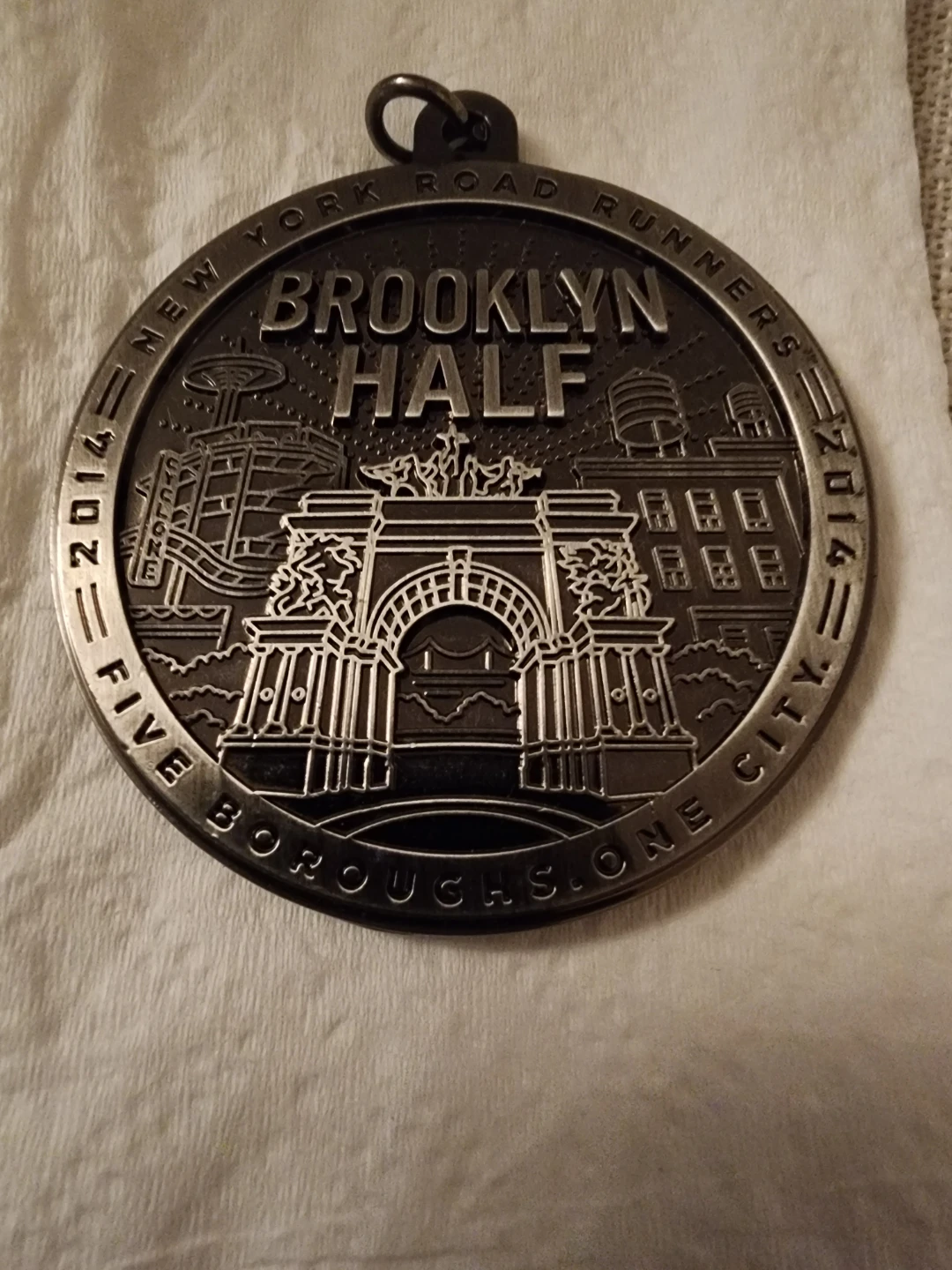 NYRR Run for Life Brooklyn Half Marathon Medal 2014