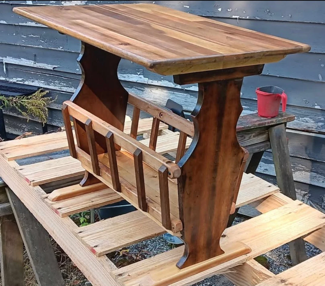 Revamped Wooden Magazine Rack Side Table