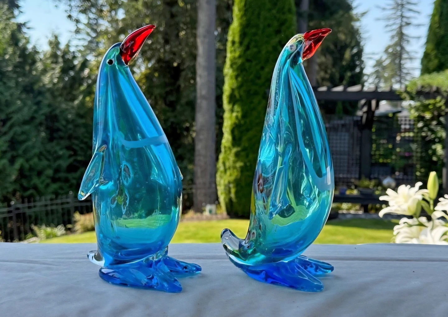 Vintage Pier 1 Penguins. Heavy Solid Glass. - photo 2