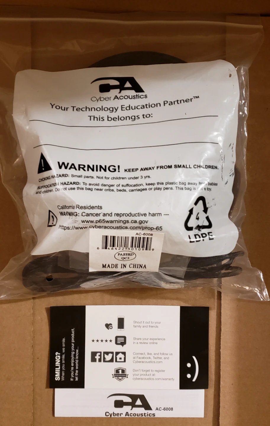 Cyber Acoustics Headset with Microphone AC-6008 - photo 2