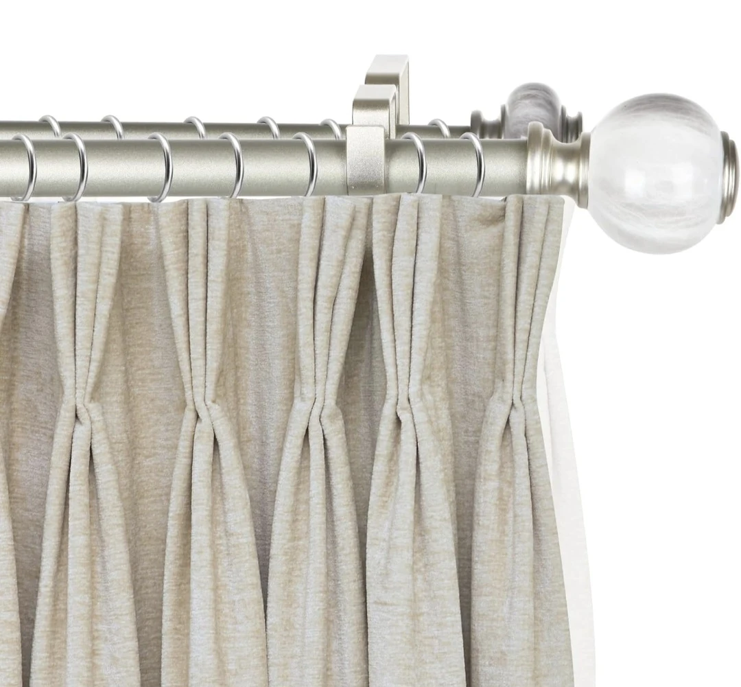 Adjustable Double Curtain Rods Set, 28"-48", 1" & 5/8" Diameter
