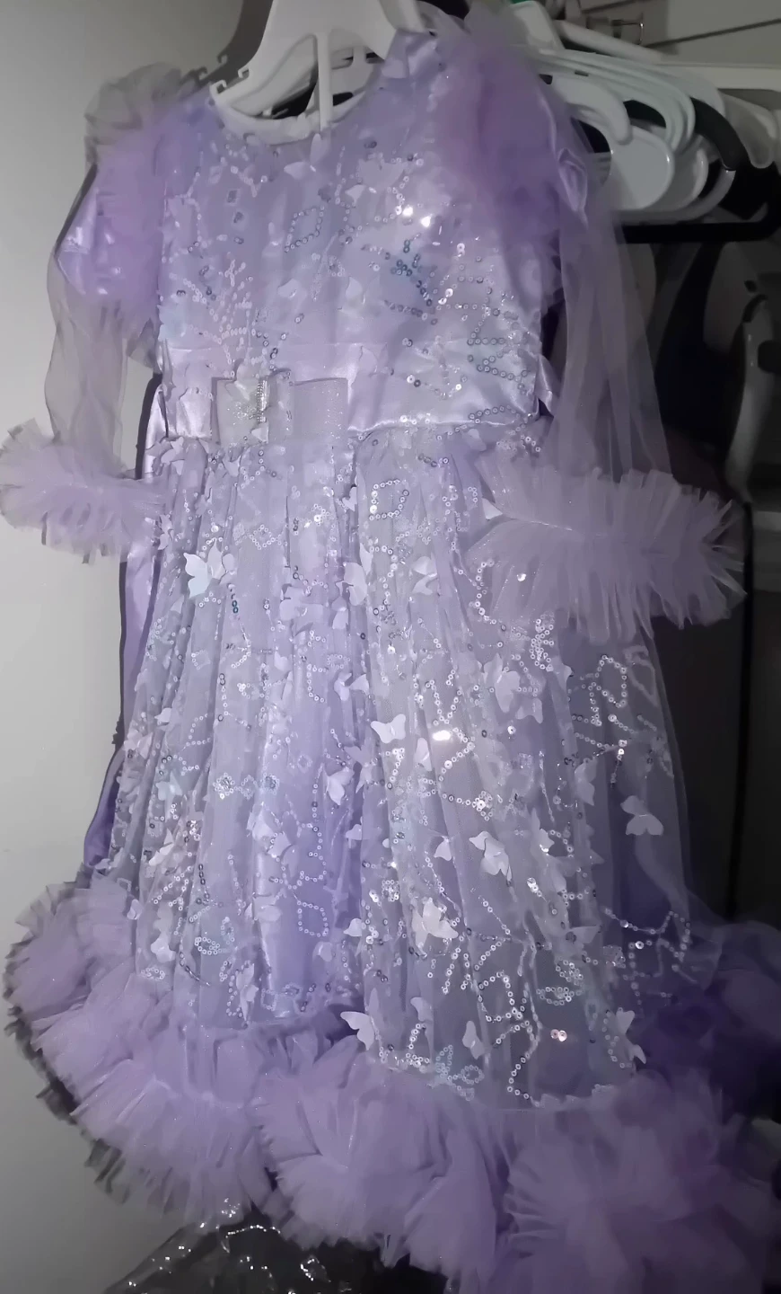Girls Lavender Sparkle Tulle Dress