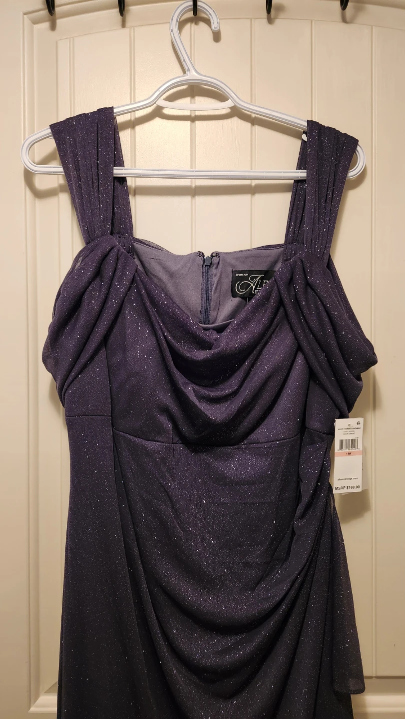 Alex Evenings Woman Purple Sparkle Formal Dress Size 14W - photo 3