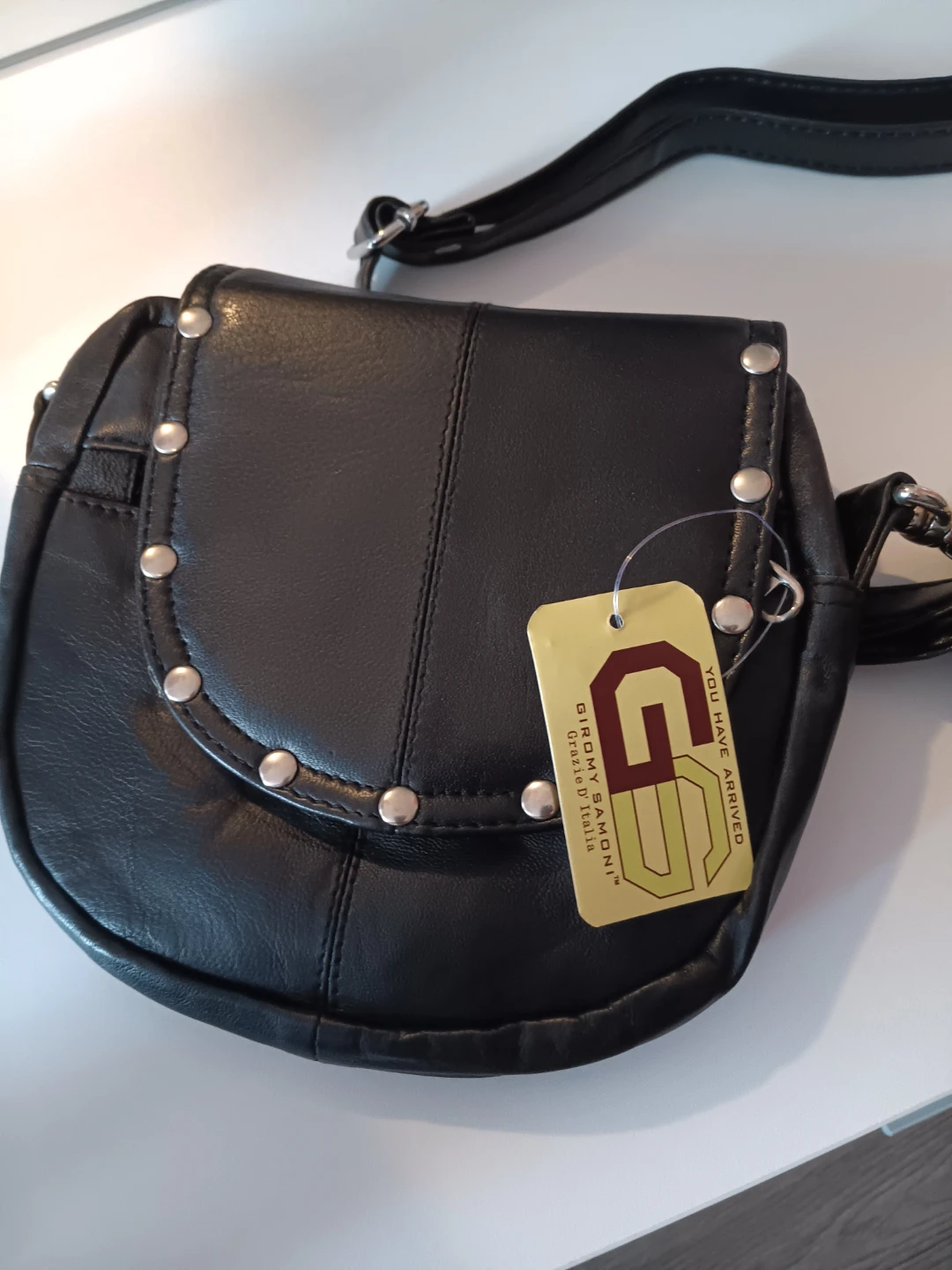 Girogio Samoni Black Leather Studded Crossbody Bag - photo 3