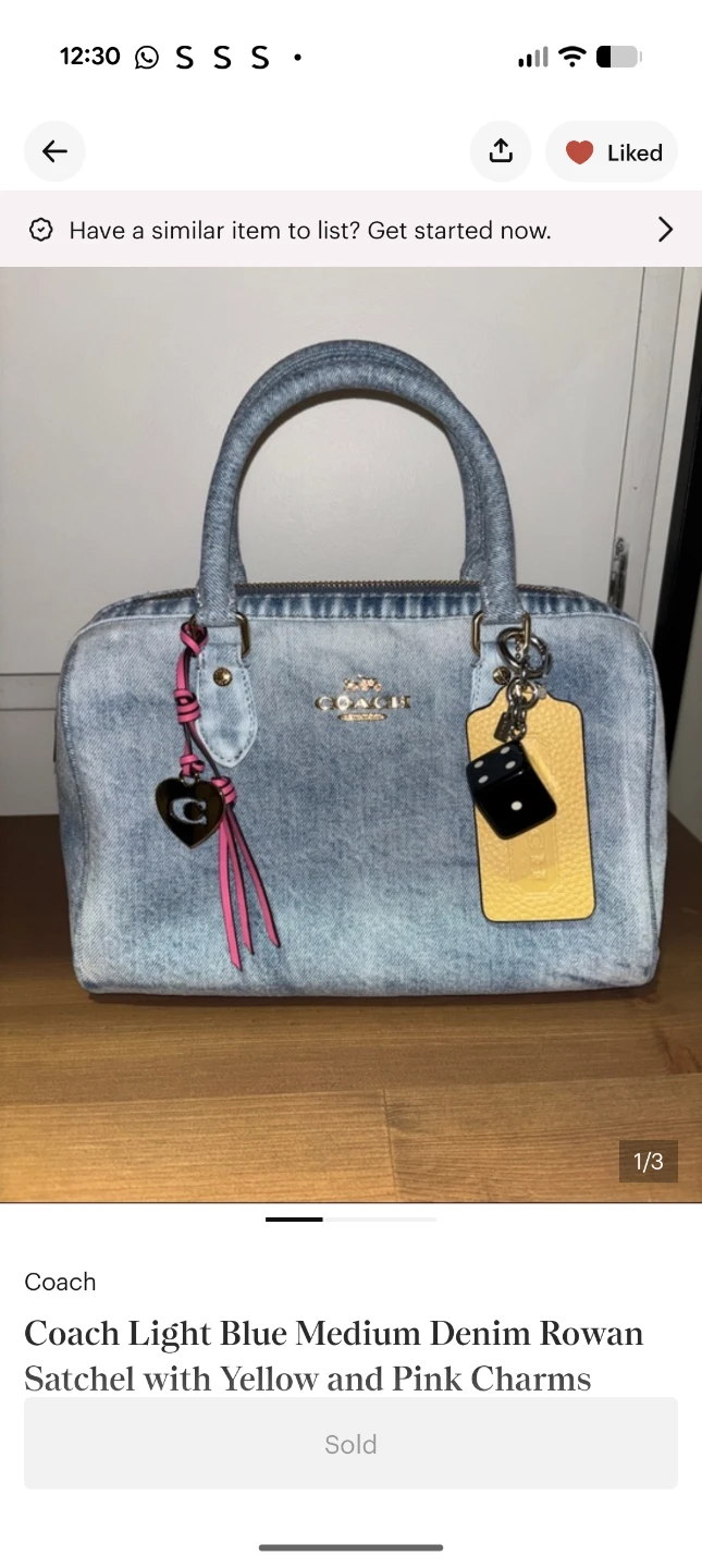 Coach loved denim medium rowan