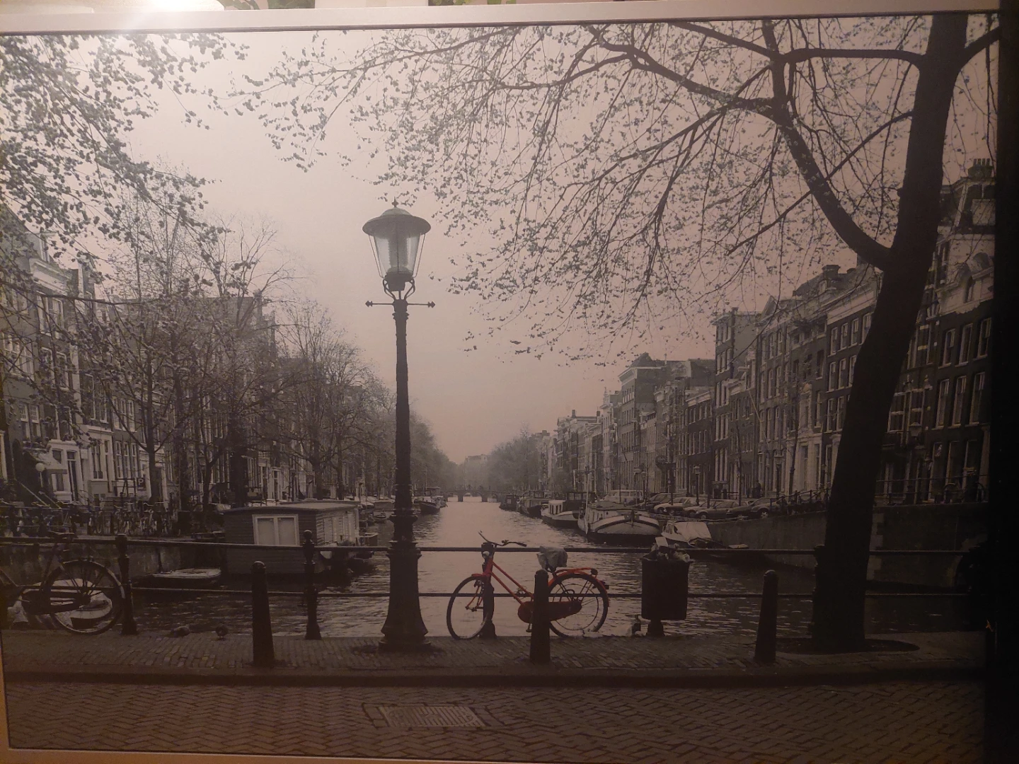 Vintage Amsterdam Canal Scene Wall Art