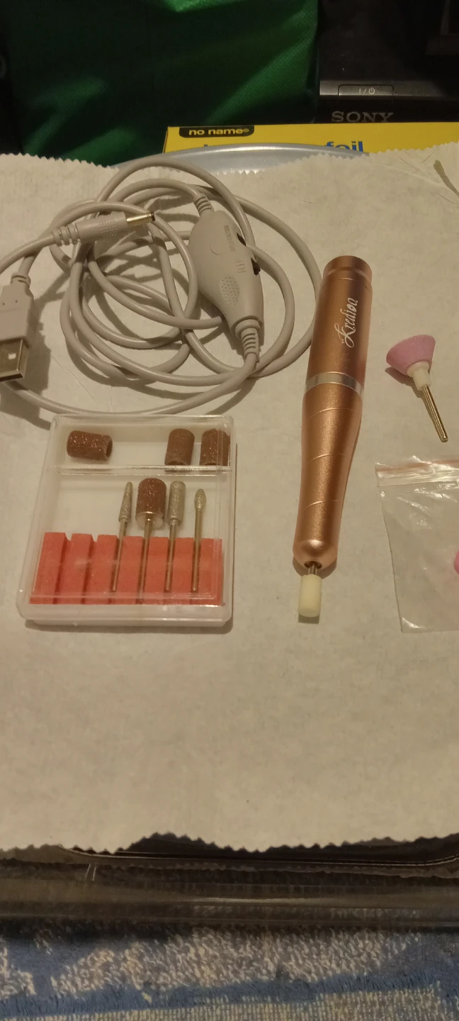 Kutina Rose Gold Electric Nail Drill Set with USB Cable