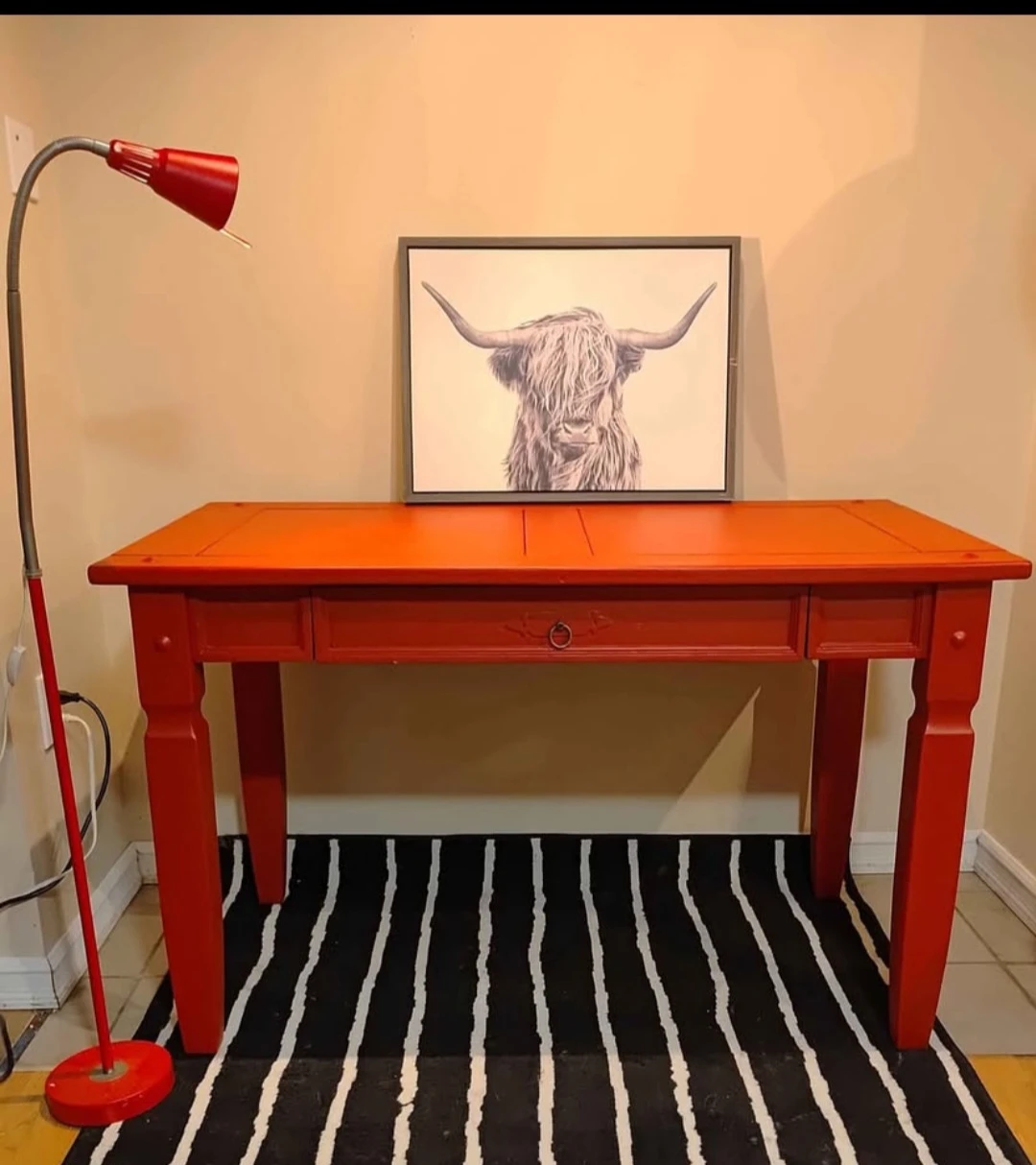 Refinished Red Pier One Desk