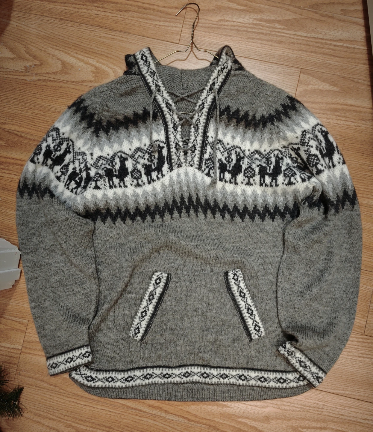 Grey Pullover Fair Isle Sweater