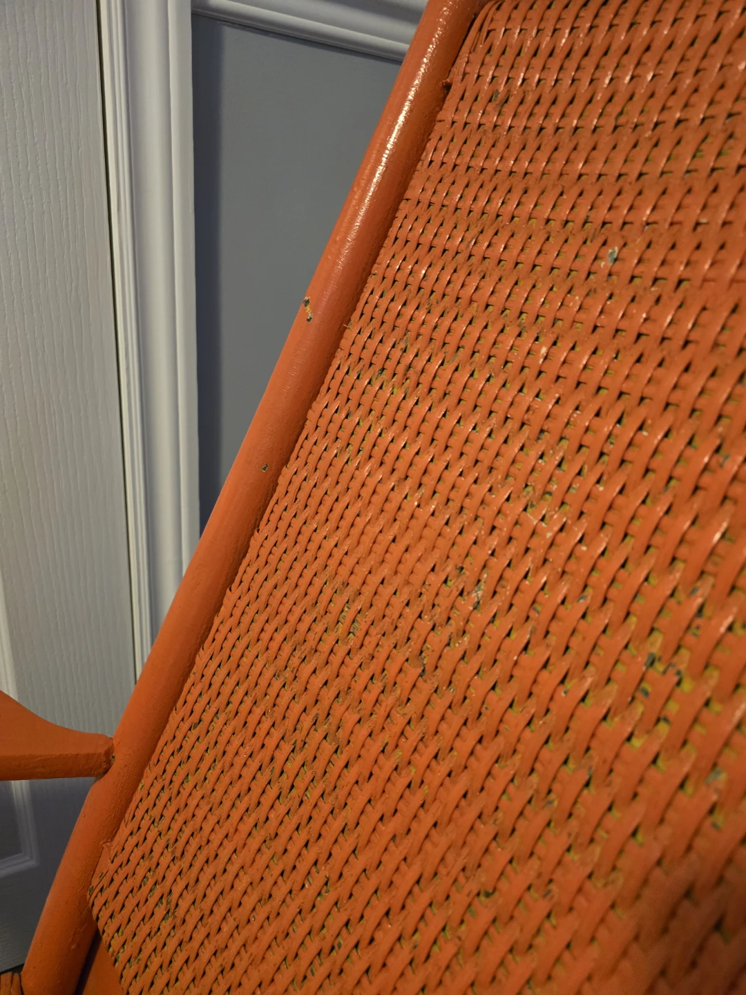 Orange Wicker Rocking Chair - photo 4