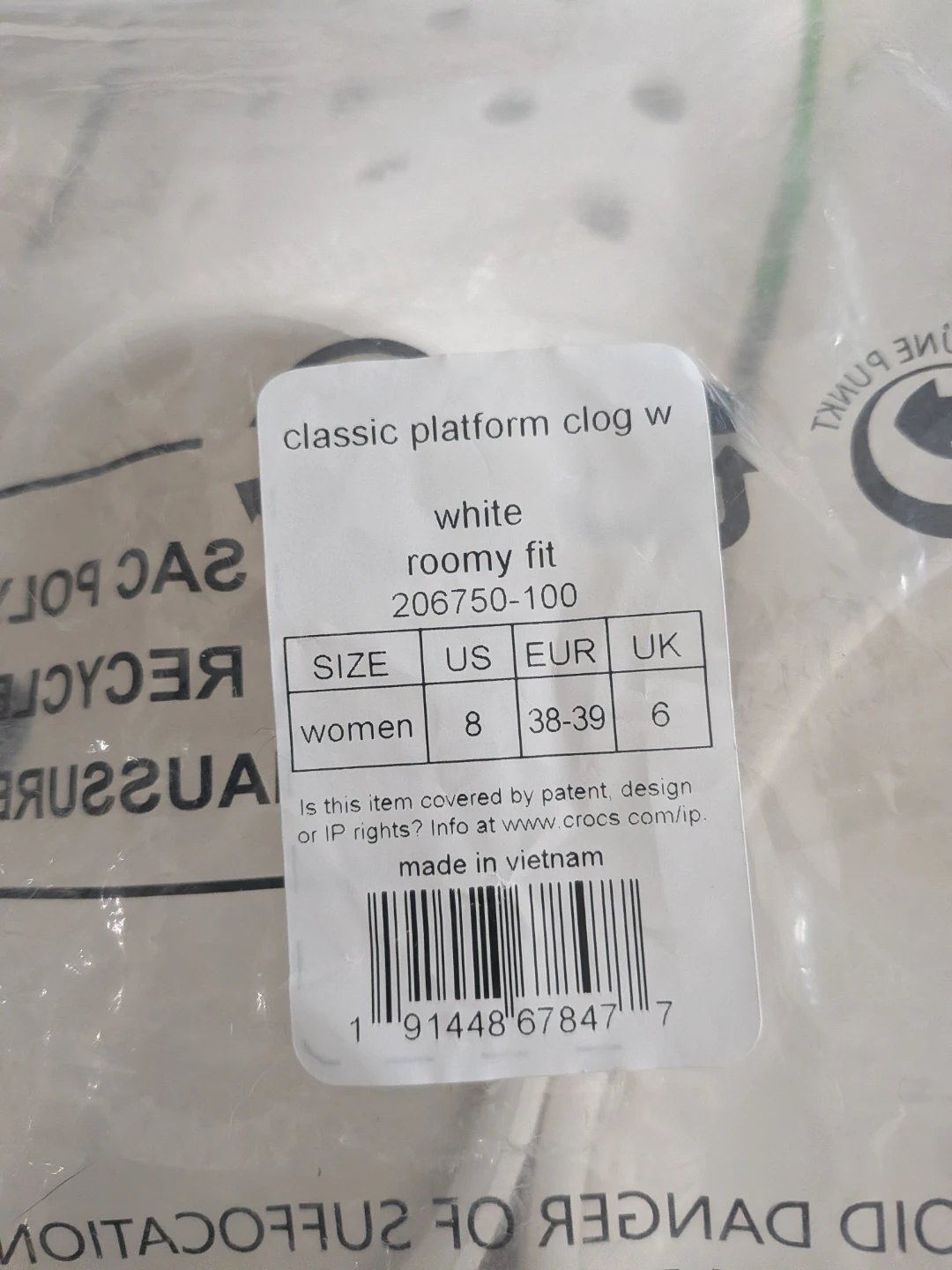 Crocs Classic Platform Clog W White Women's Size 8 - photo 2