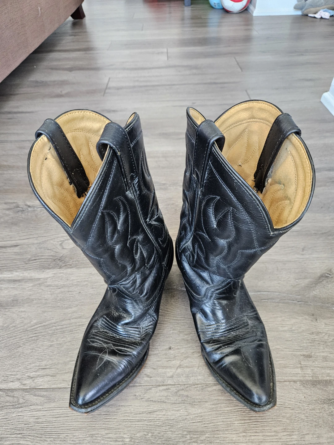 Black Leather Cowboy Boots - photo 2