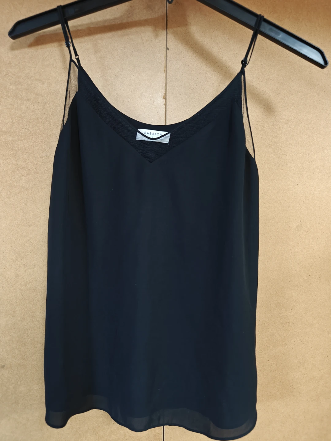 Babaton Black Chiffon Tank Top