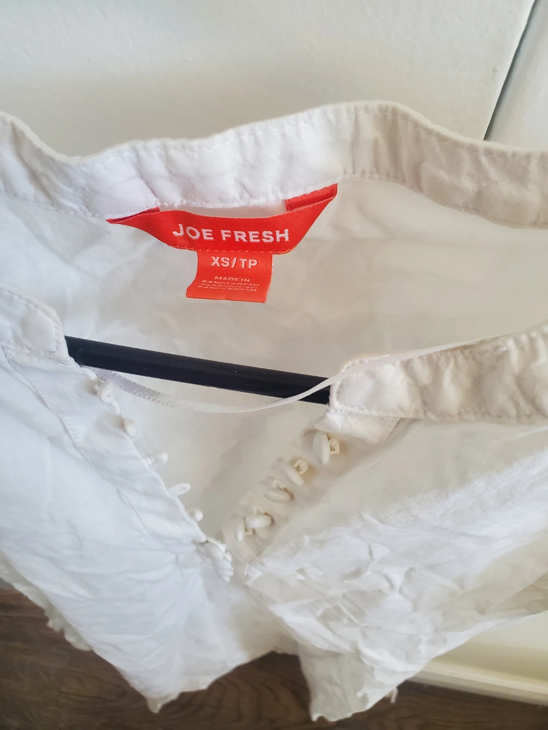 Joe Fresh White V-Neck Button-Up Blouse - XS/TP - photo 2