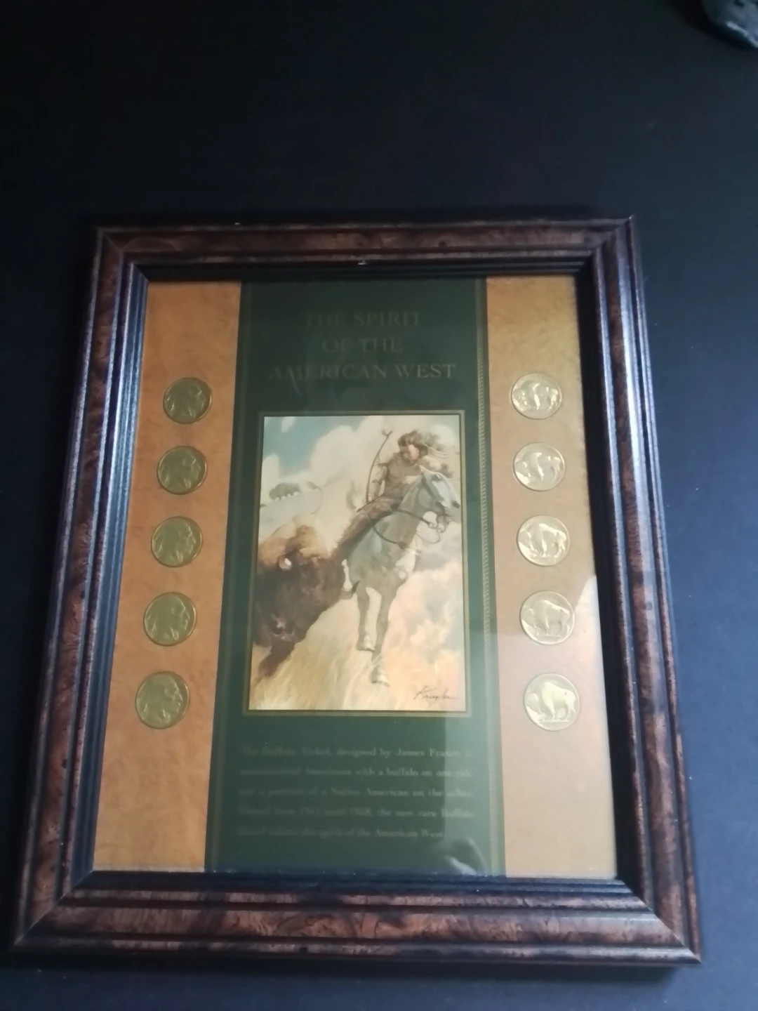 Framed "Spirit of the American West" Buffalo Nickel Display - photo 2