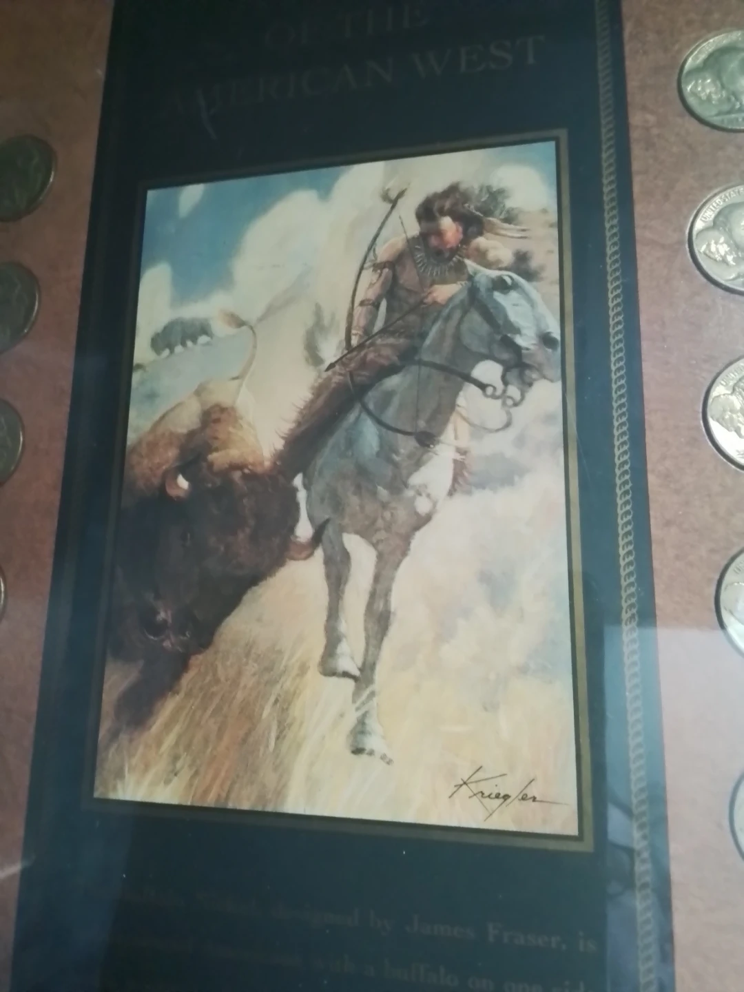 Framed "Spirit of the American West" Buffalo Nickel Display - photo 3