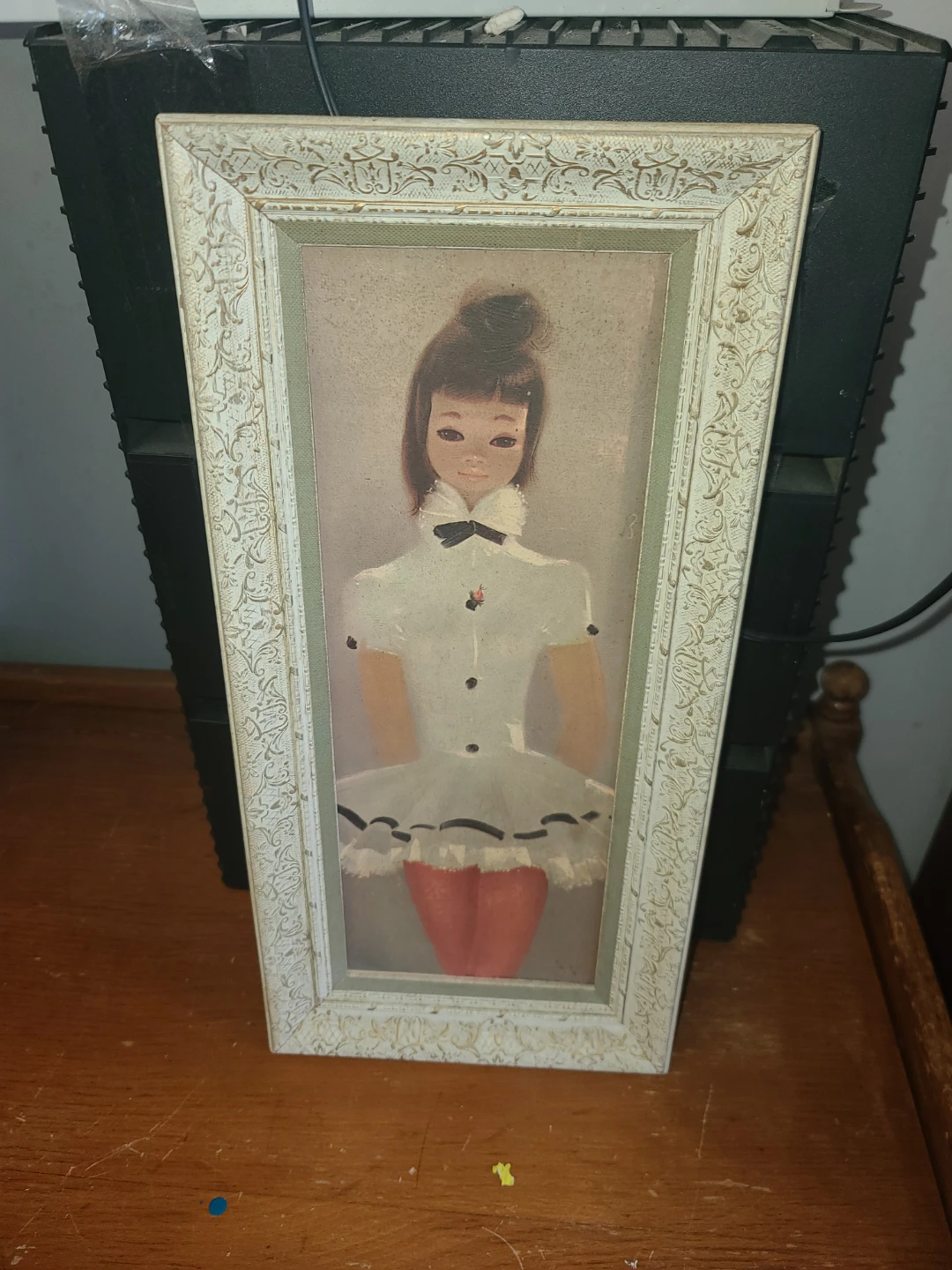 Vintage Framed Print big eye ballerina of a Doll
