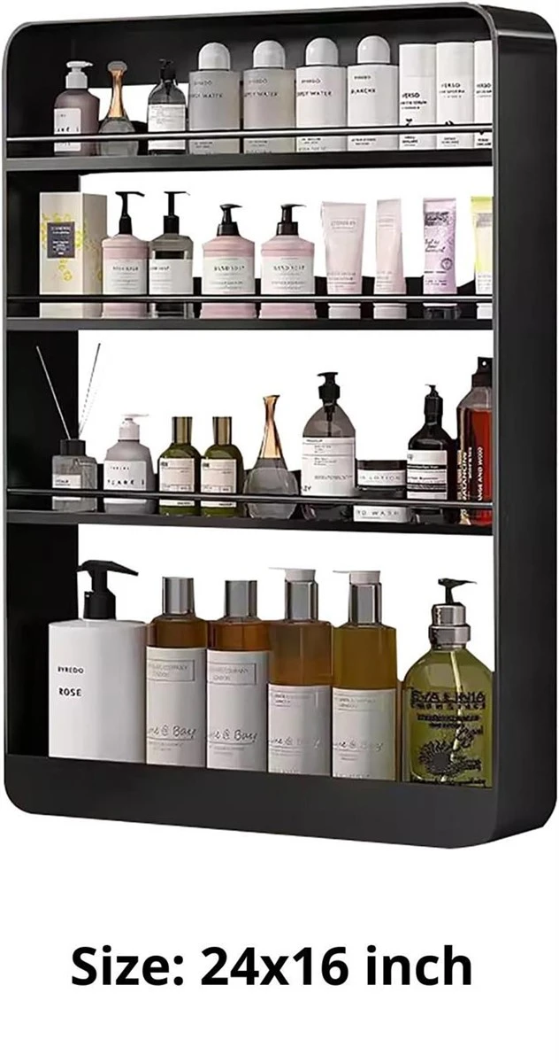 Topjia 4 Tiers Wall Shelf for Bathroom