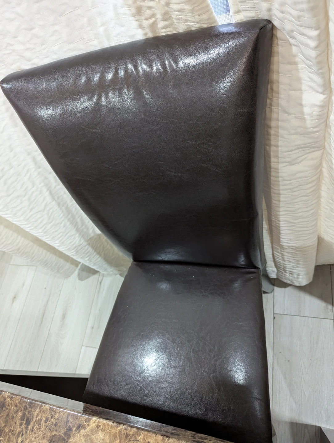 Dark Brown Faux Leather Dining Chair - photo 3