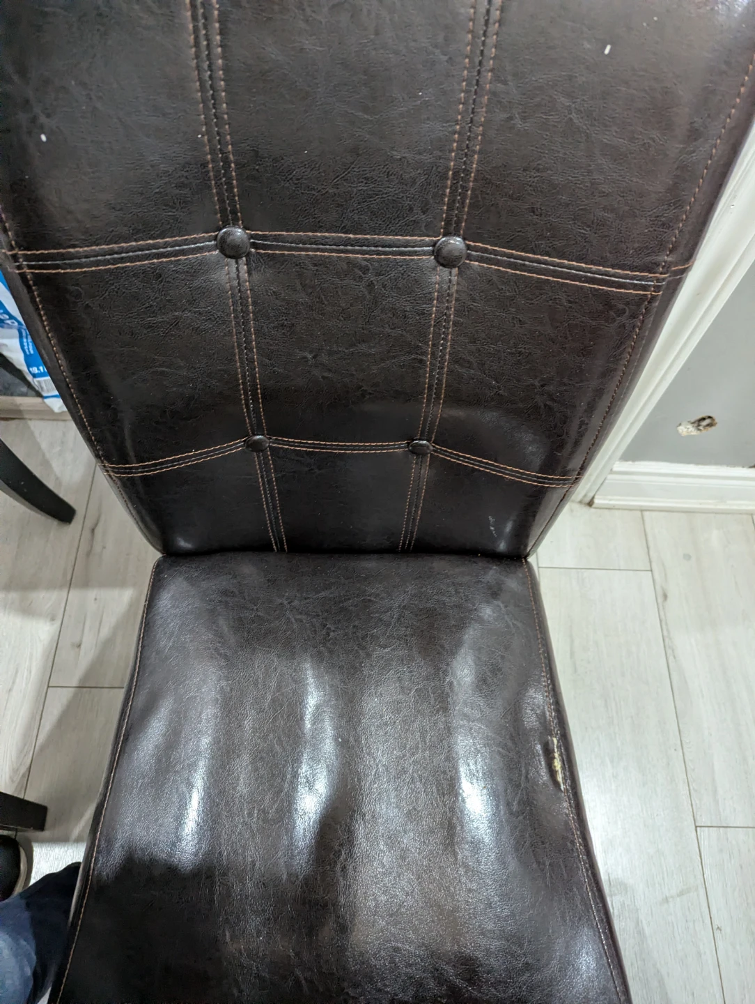 Dark Brown Faux Leather Dining Chair - photo 4