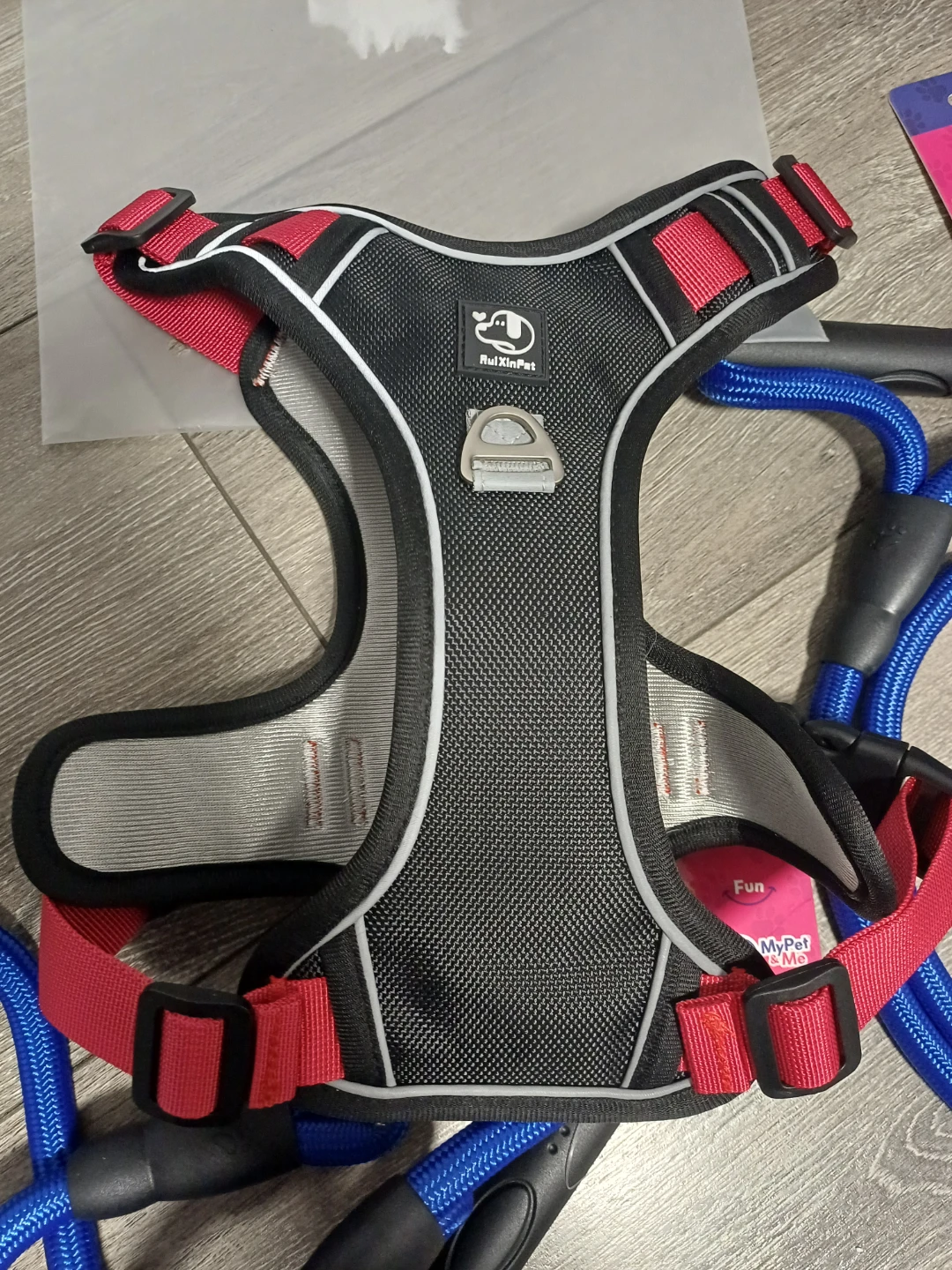 RuiXinPet Dog Harness with 2 free Leash Set - Blue/Large