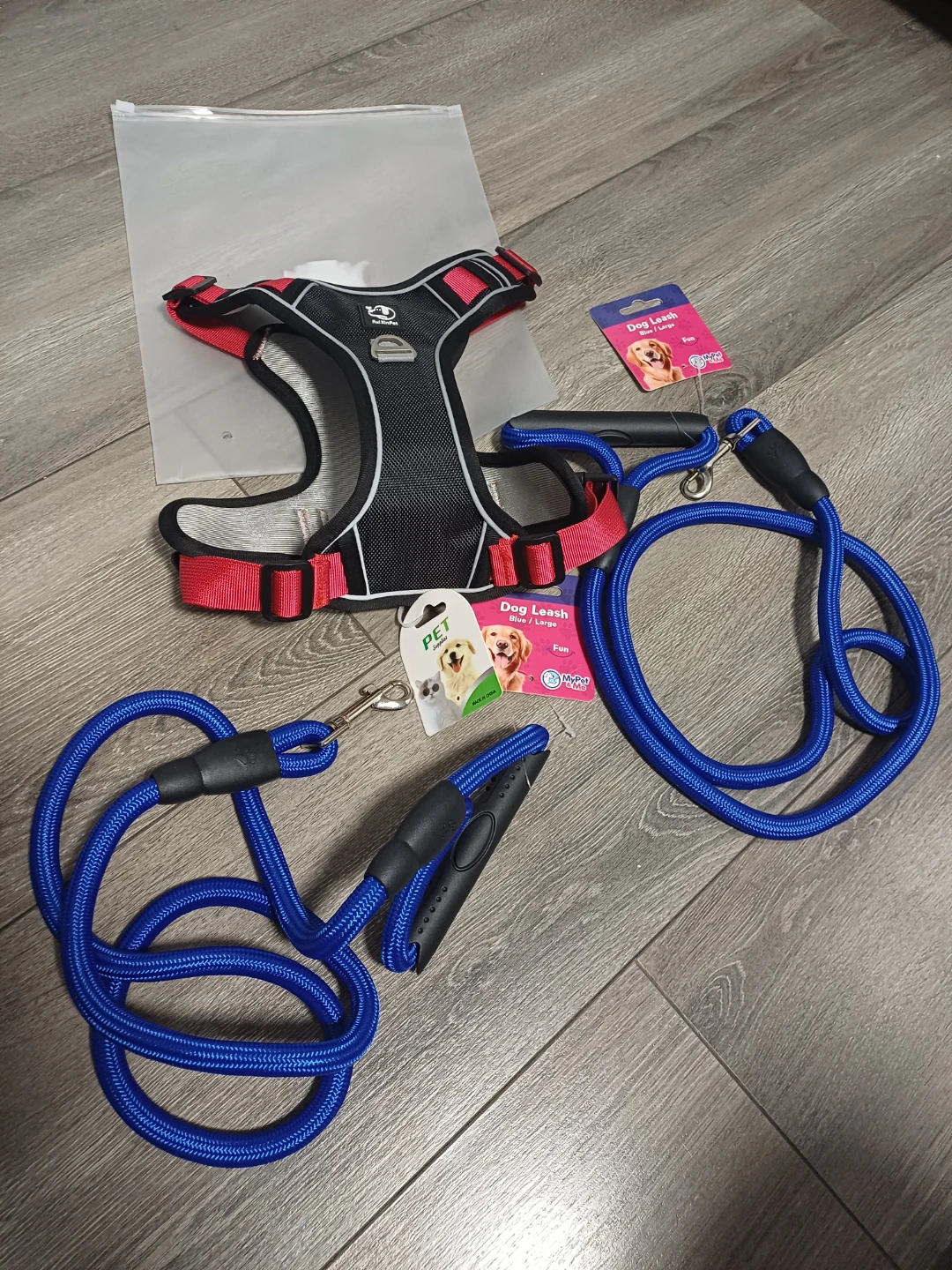 RuiXinPet Dog Harness with 2 free Leash Set - Blue/Large - photo 5