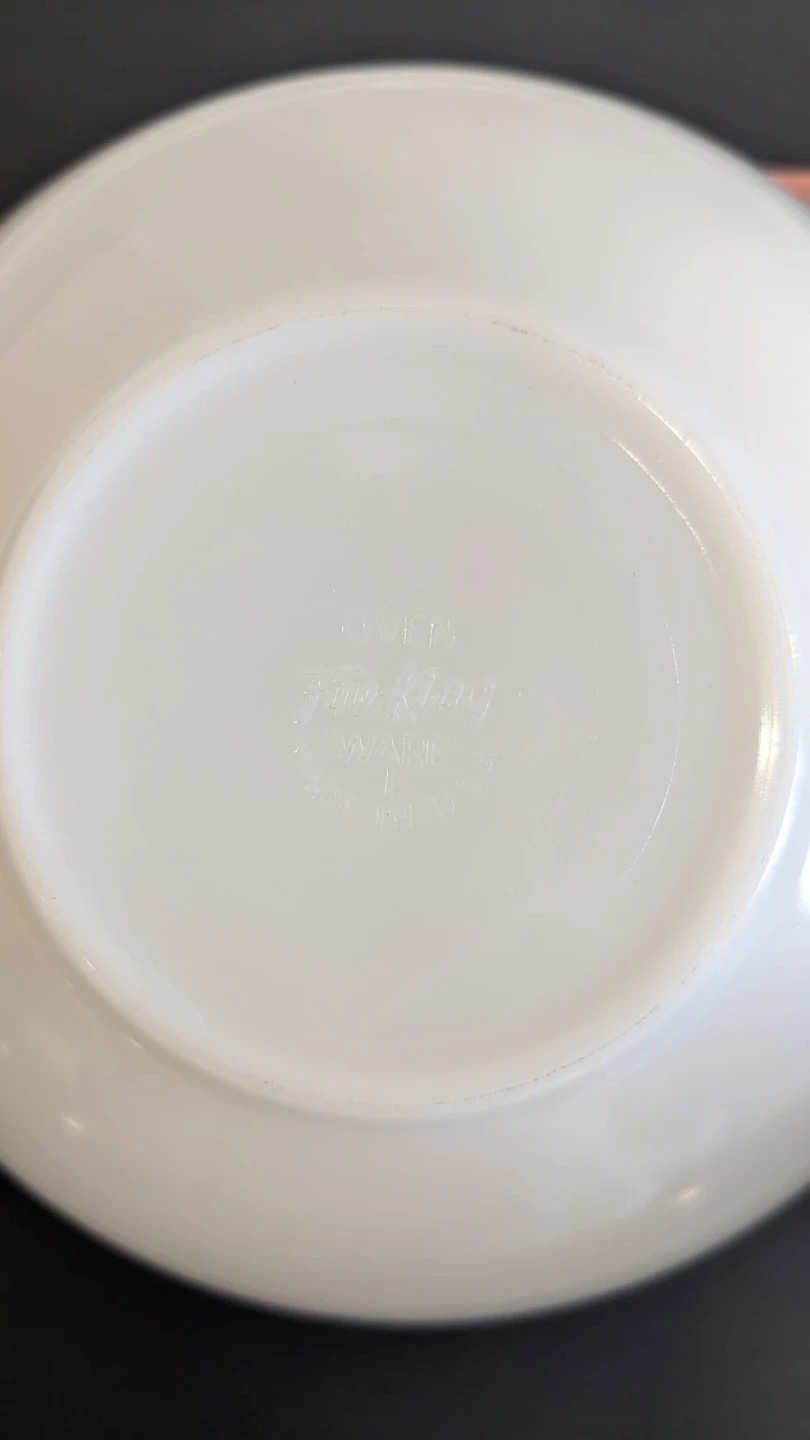 Fire King Colonial Pink Band mixing bowl - photo 4
