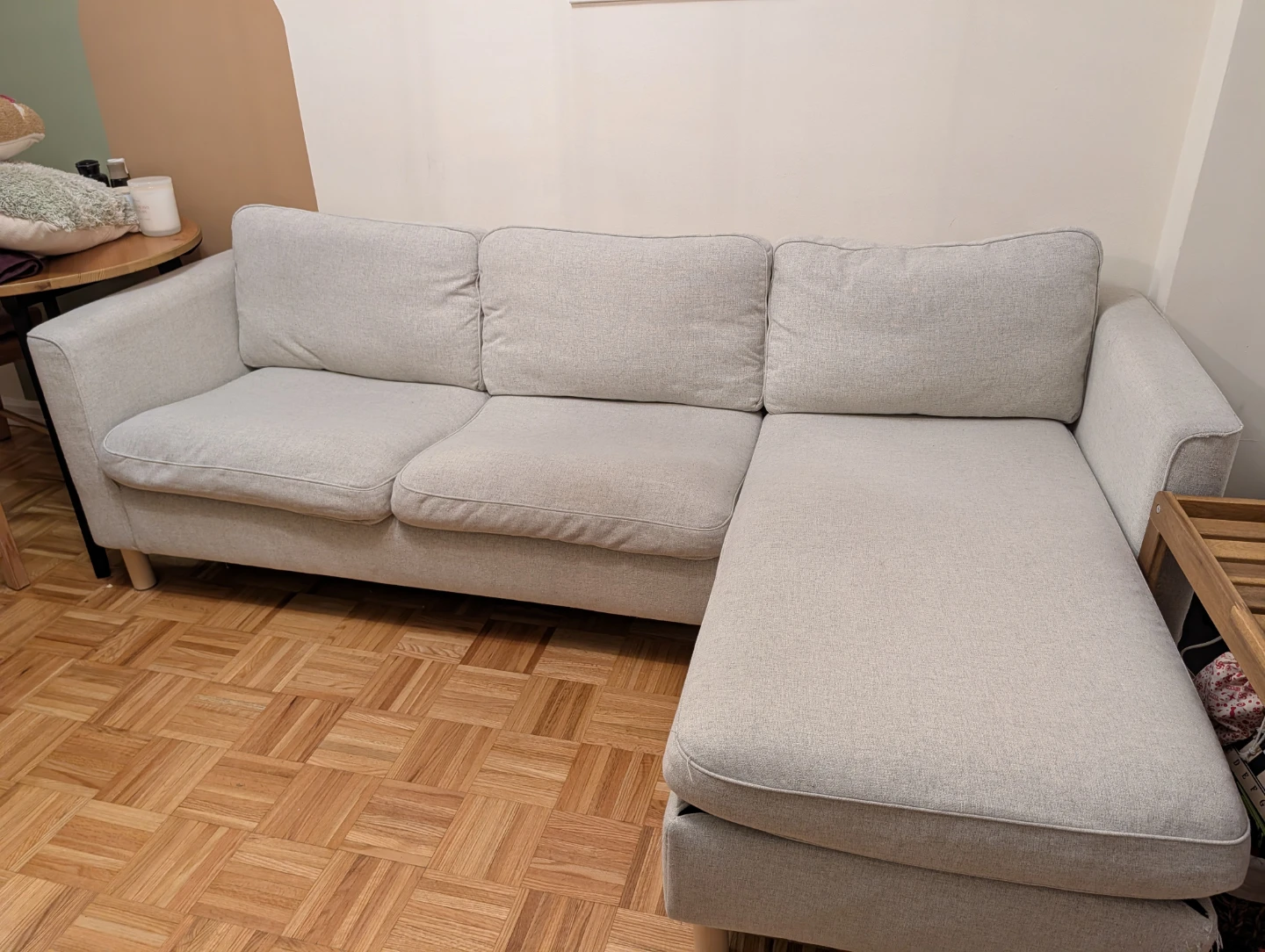 Light beige L-Shaped Sectional Sofa - photo 2