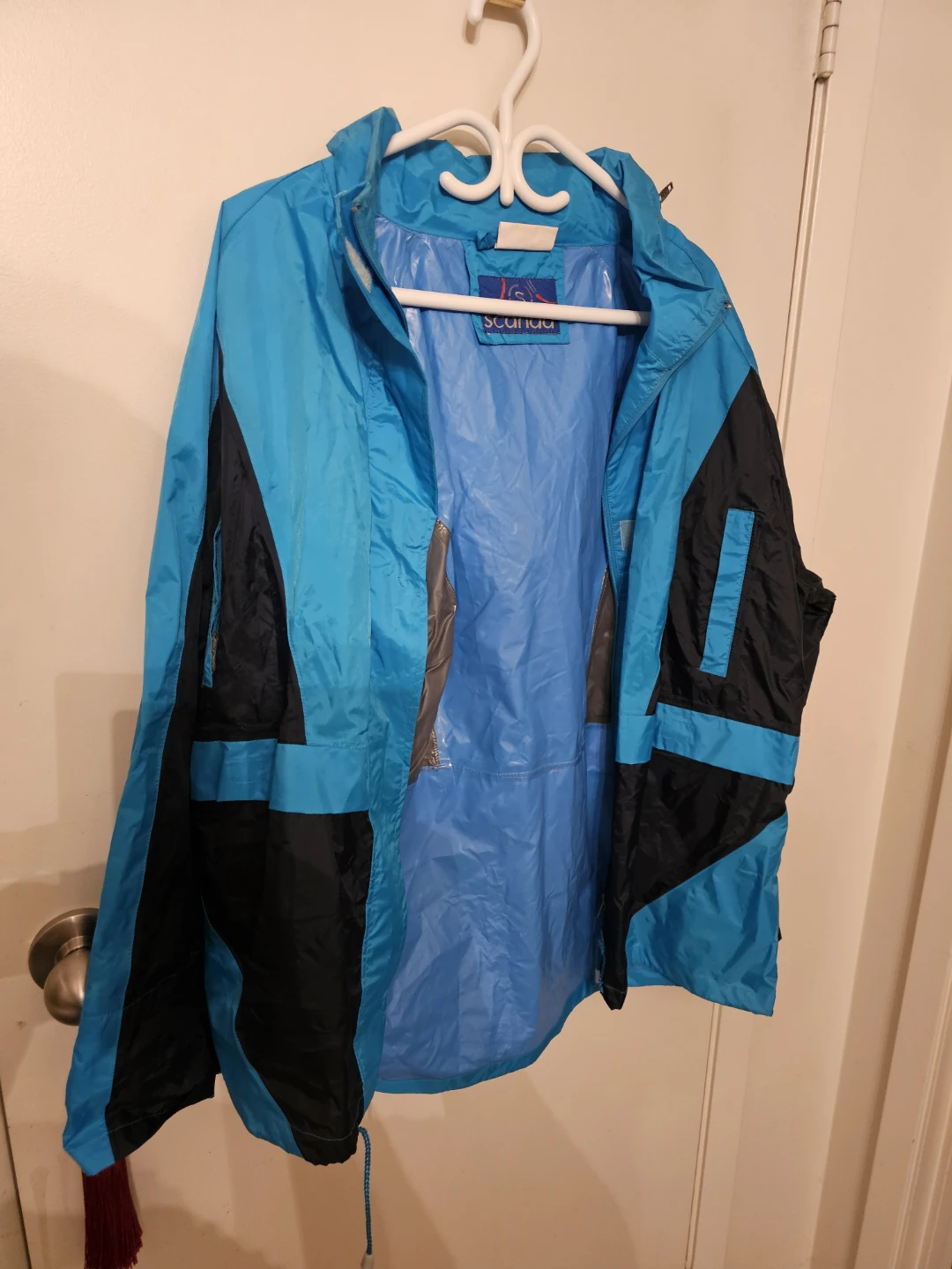 Scanda Blue and Black Windbreaker Jacket Size M