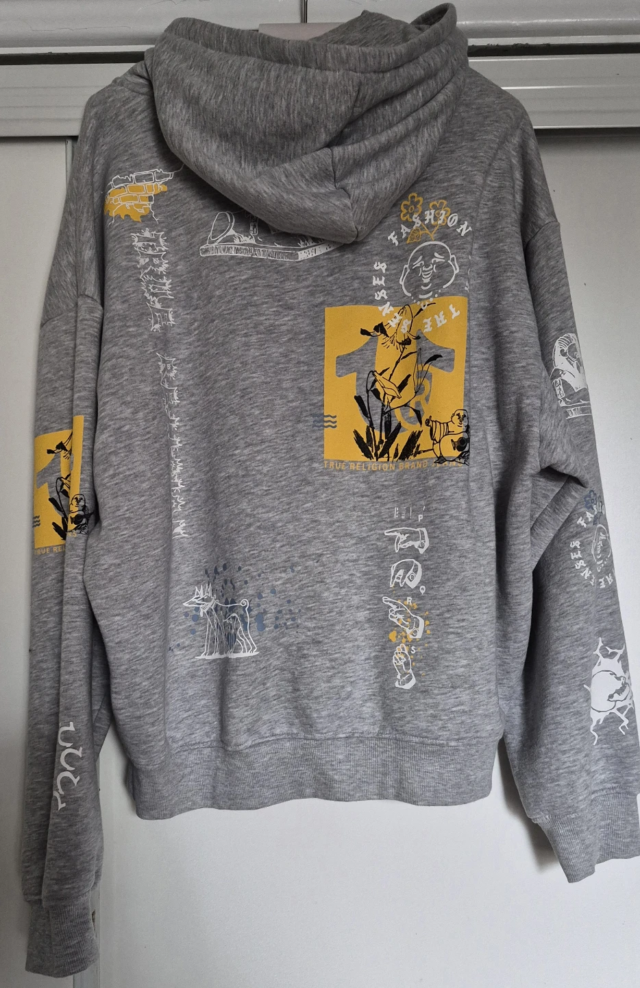 True Religion Grey Graphic Hoodie Size L - photo 4