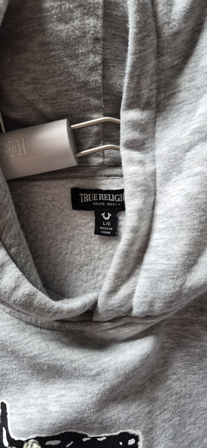 True Religion Grey Graphic Hoodie Size L - photo 5