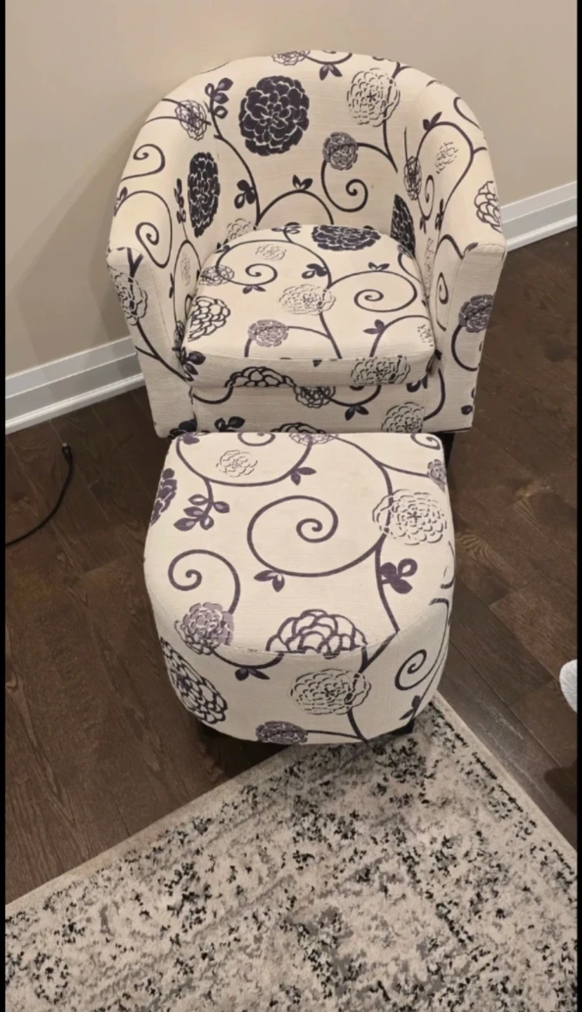 Accent Chair with Ottoman