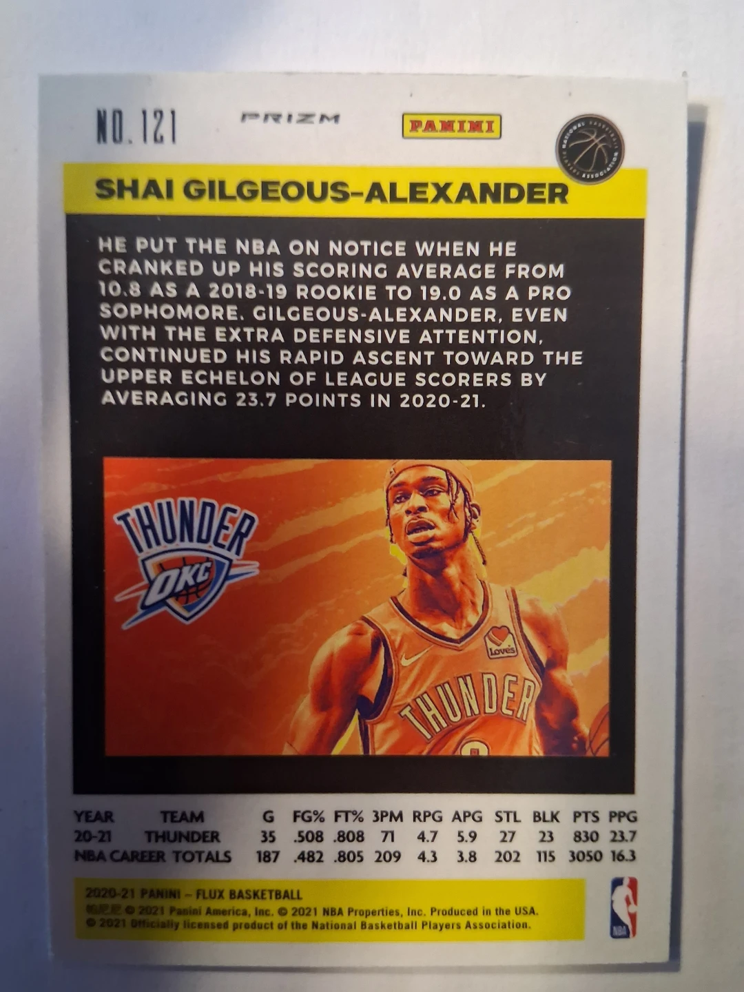 2020-21 Panini Flux Basketball Card Shai Gilgeous-Alexander - photo 2