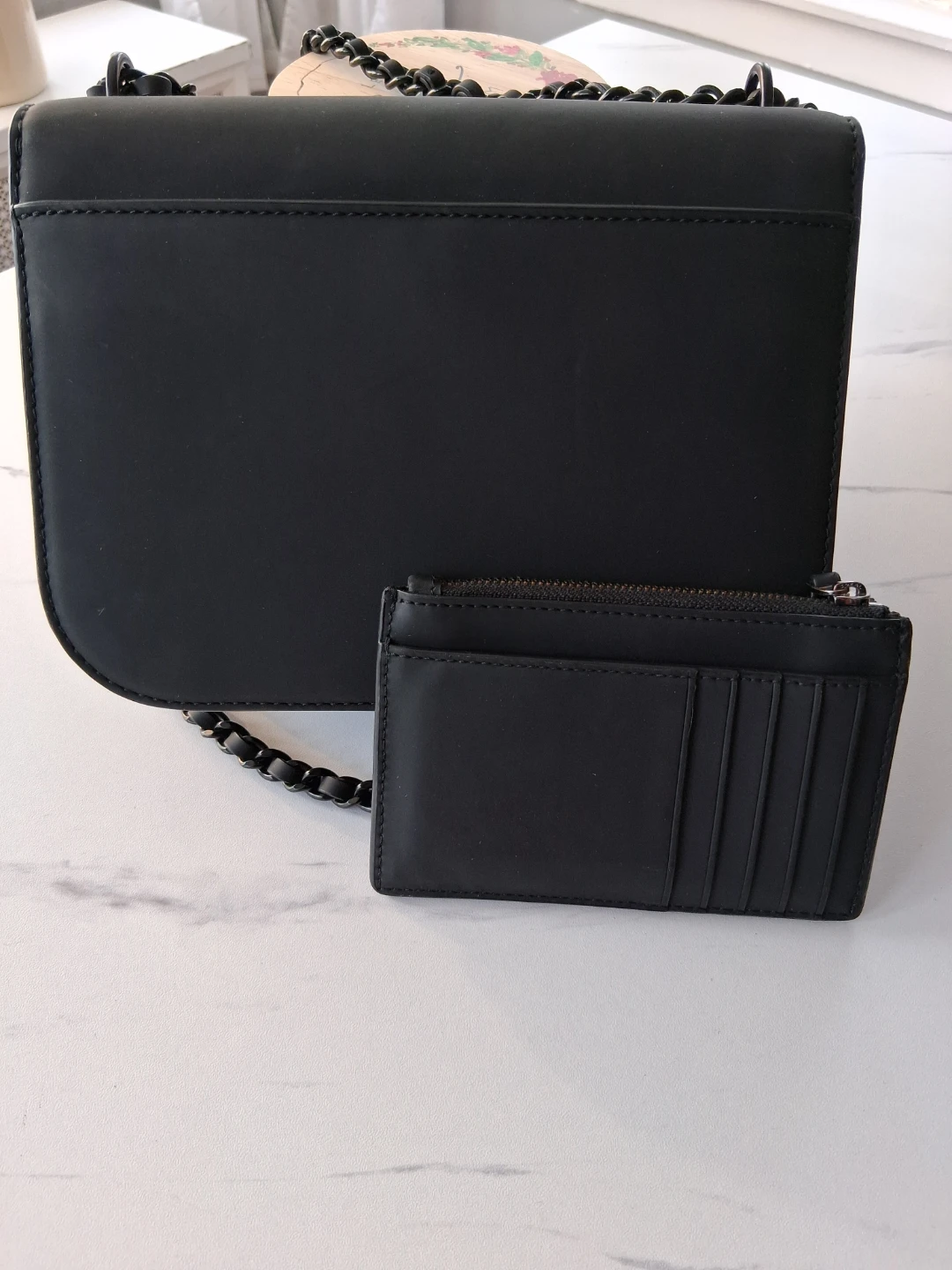 Tory Burch Black Leather Shoulder Bag with Cardholder - photo 3
