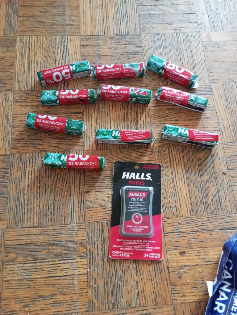 Halls Minis Cherry Flavored Lozenges - 24 count