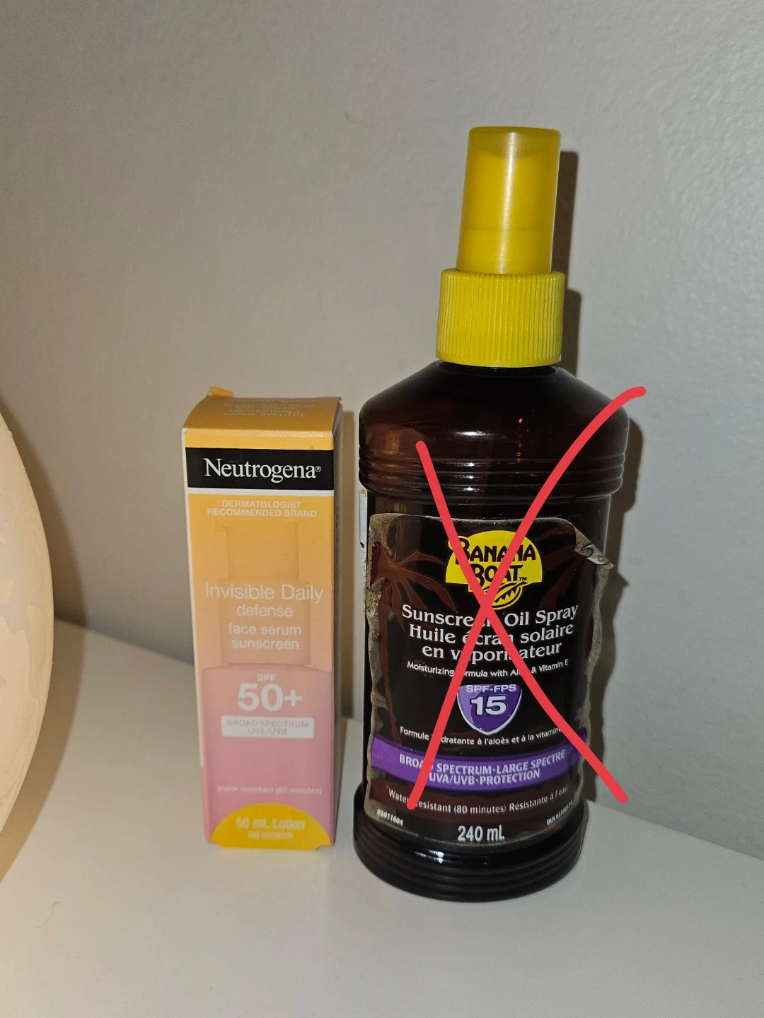 Neutrogena Face Serum + & Banana Boat Sunscreen