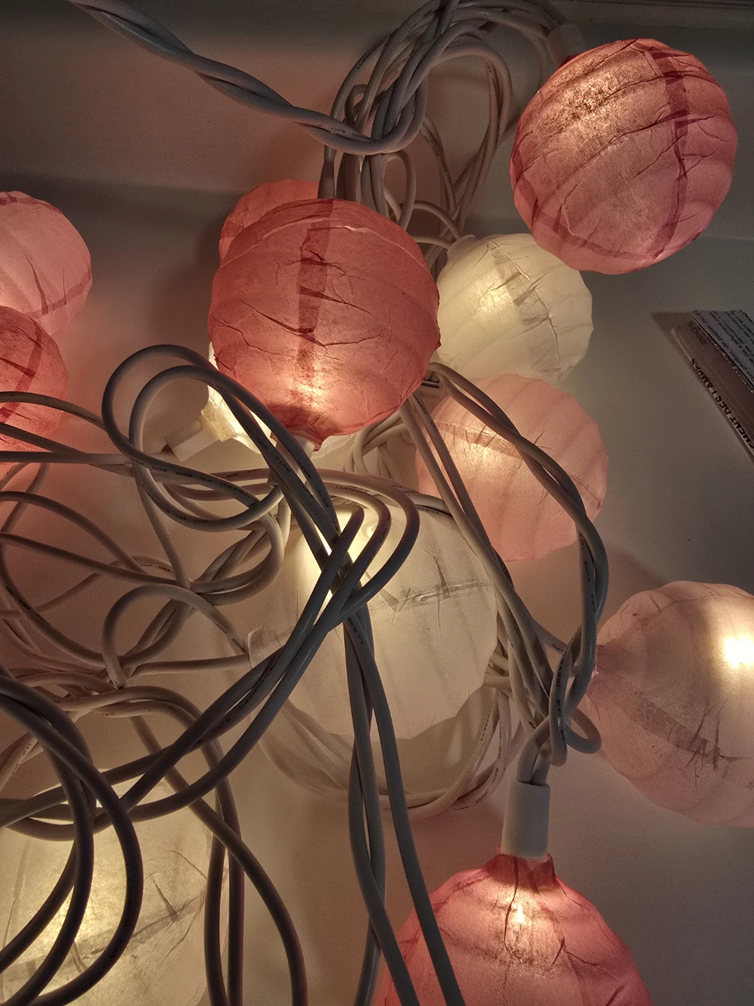 String Ball Fairy Lights - Pink & White - photo 3