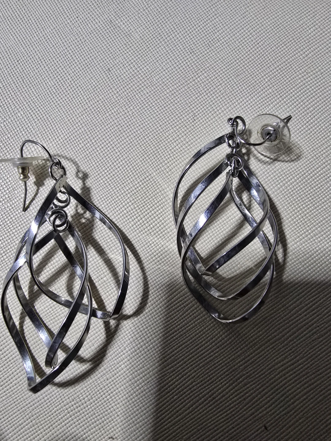 Silver Twist Drop Earrings - photo 3