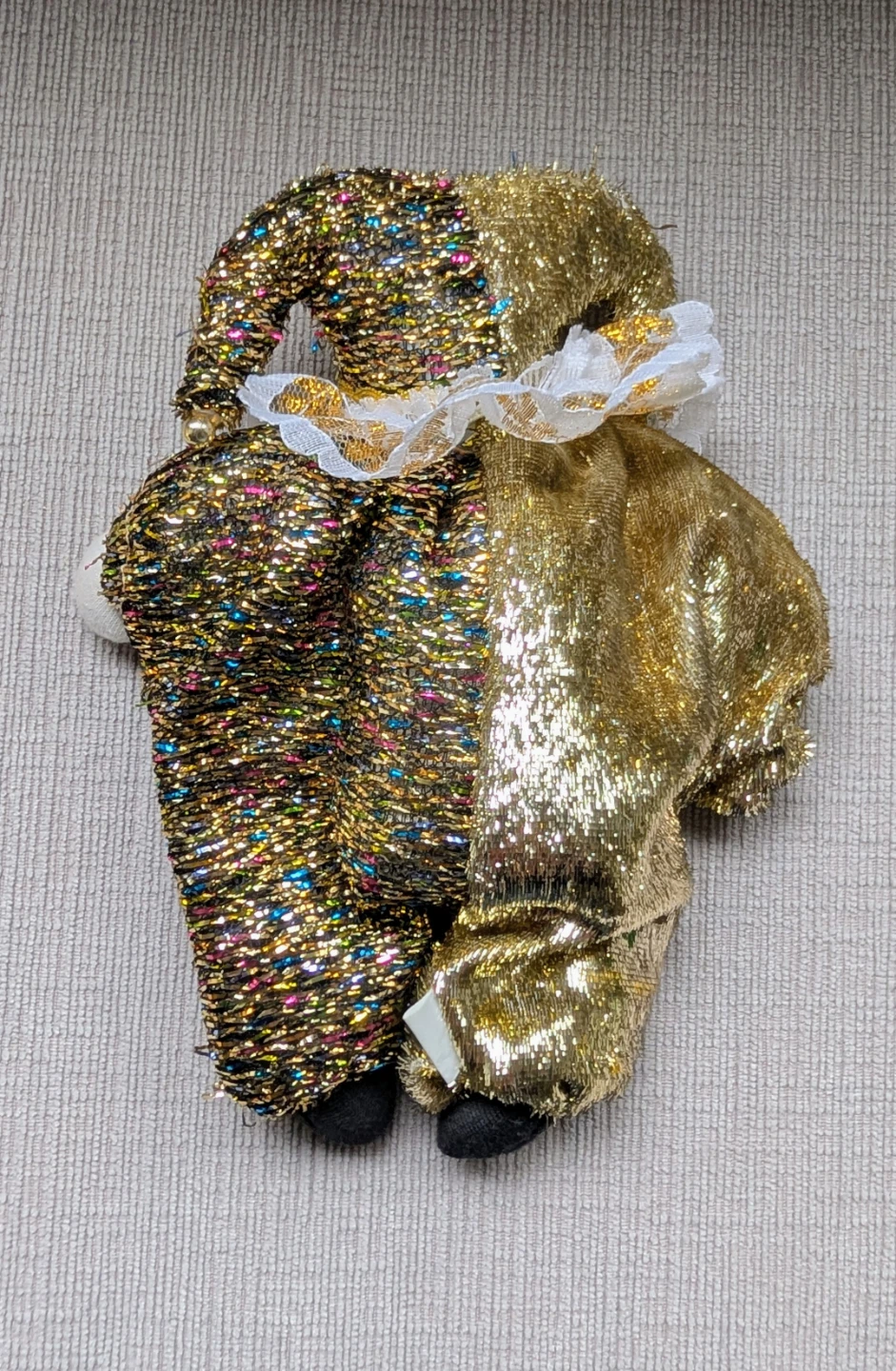 Vintage Porcelain Clown Doll in Gold Outfit - photo 2