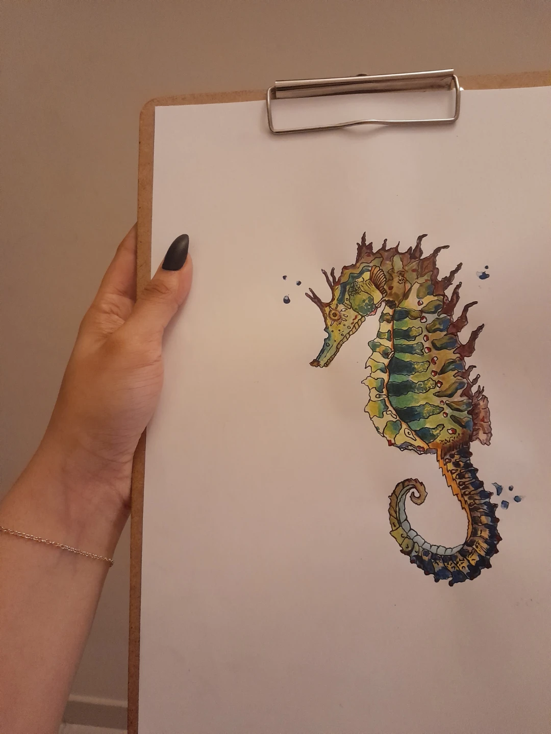 Hand-drawn Seahorse Art
