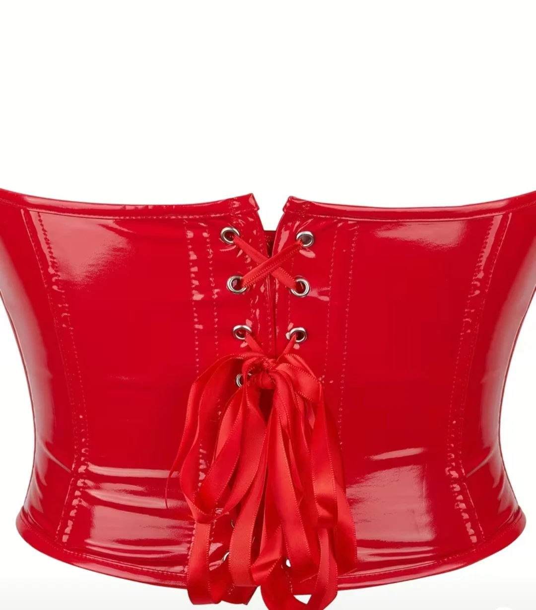 Red Faux Leather Corset - XL - photo 3
