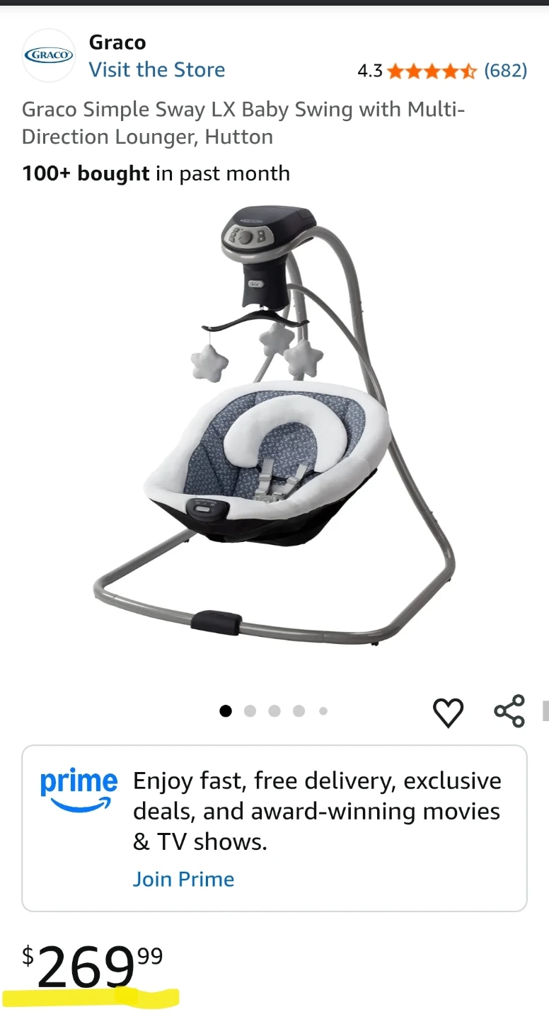 Graco Simple Sway LX Baby Swing with Multi-Direction Lounger 👶🍼🧸 - photo 5