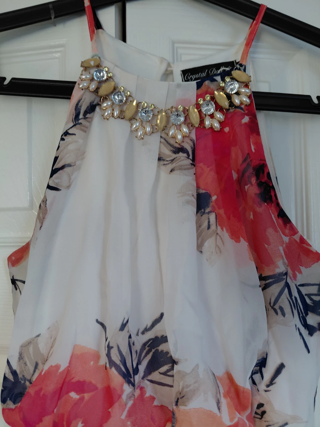 Crystal Doll Floral Maxi Dress with Embellished Neckline - photo 2