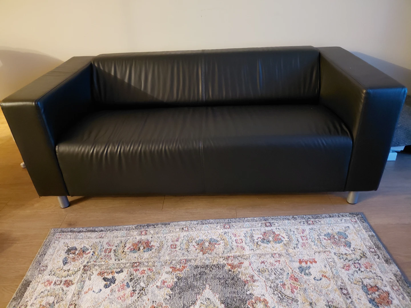 Black Leather Sofa - photo 2