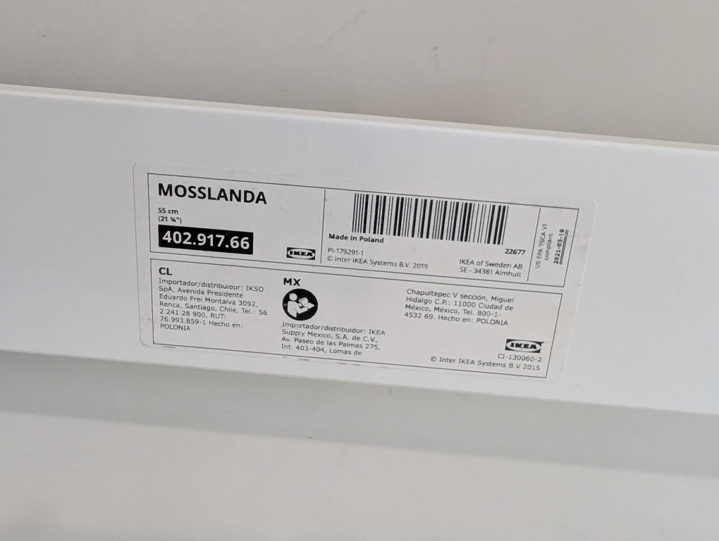 2 x IKEA MOSSLANDA White Picture Ledge Shelf 55 cm - photo 2