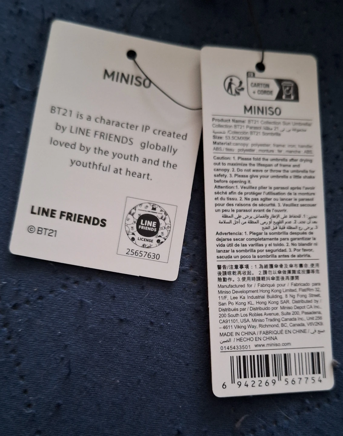 BTS Miniso BT21 All Weather compact Umbrella with cover and tags - photo 4