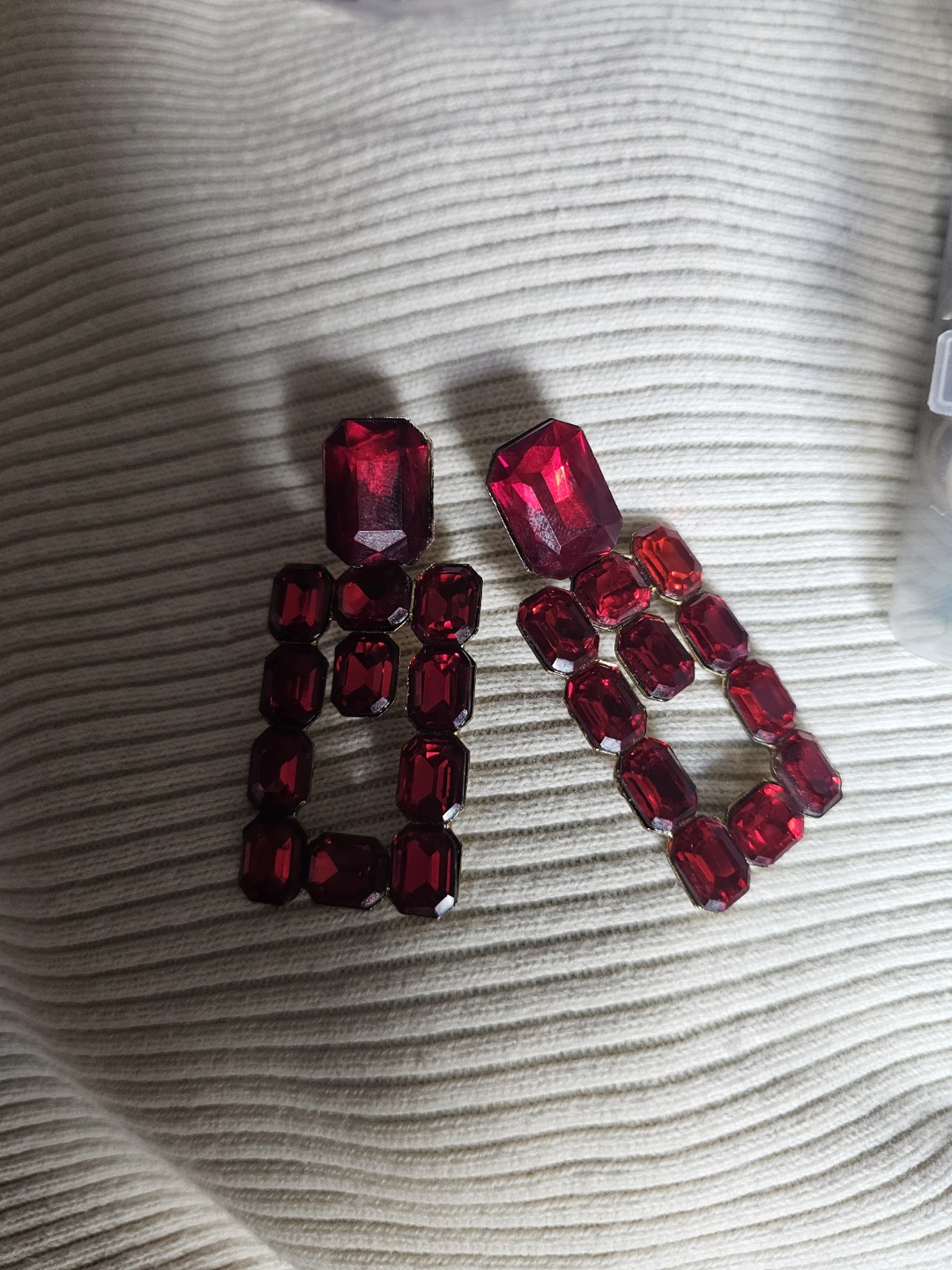 Red Gemstone Dangle Earrings - photo 3