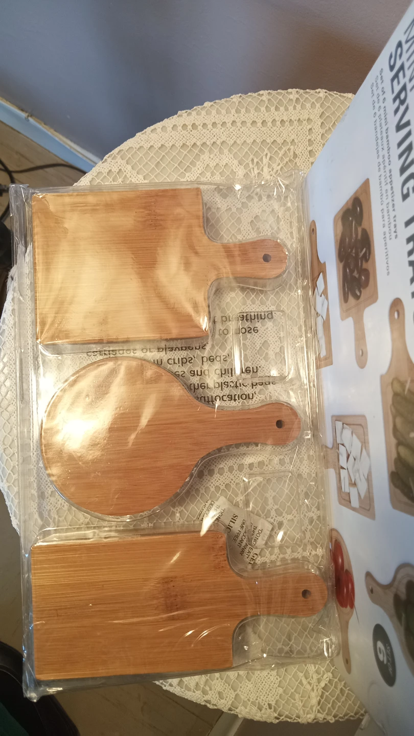 Kikkerland Signature Mini Bamboo Serving Trays - Set of 6 - photo 2